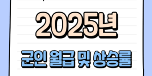 2025년 군인 월급 군대 상승률