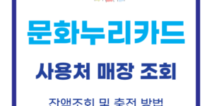 2025 문화누리카드 사용처 매장 온라인 조회 방법