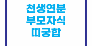 천생연분 부모자식 띠궁합