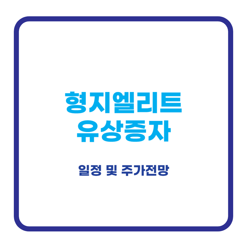 형지엘리트 유상증자