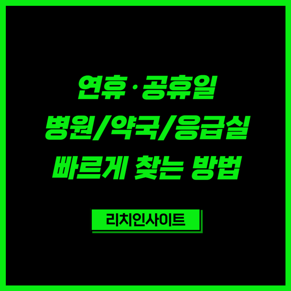 연휴·공휴일 병원/약국/응급실